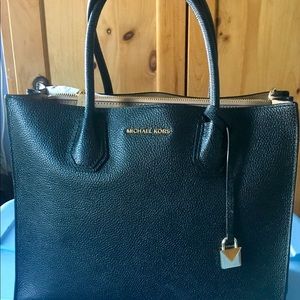 MICHAEL KORS Studio Bonded Leather Tote Mercer NWT Black